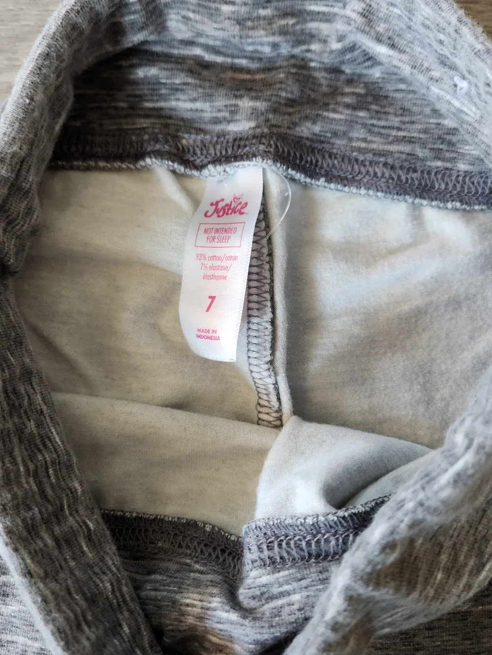 Justice Gray Marled Leggings Size 7